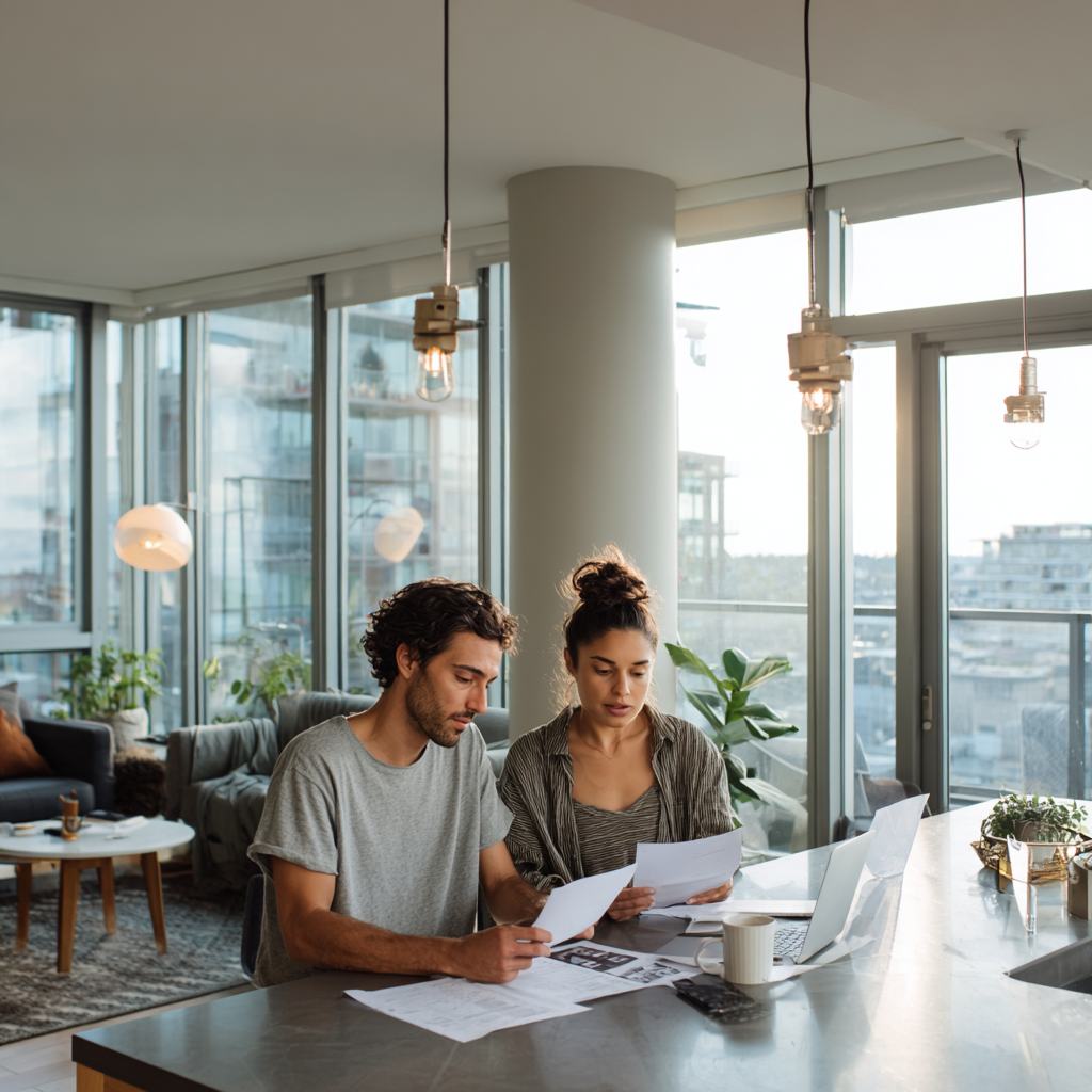 Man and woman reading their energy bill