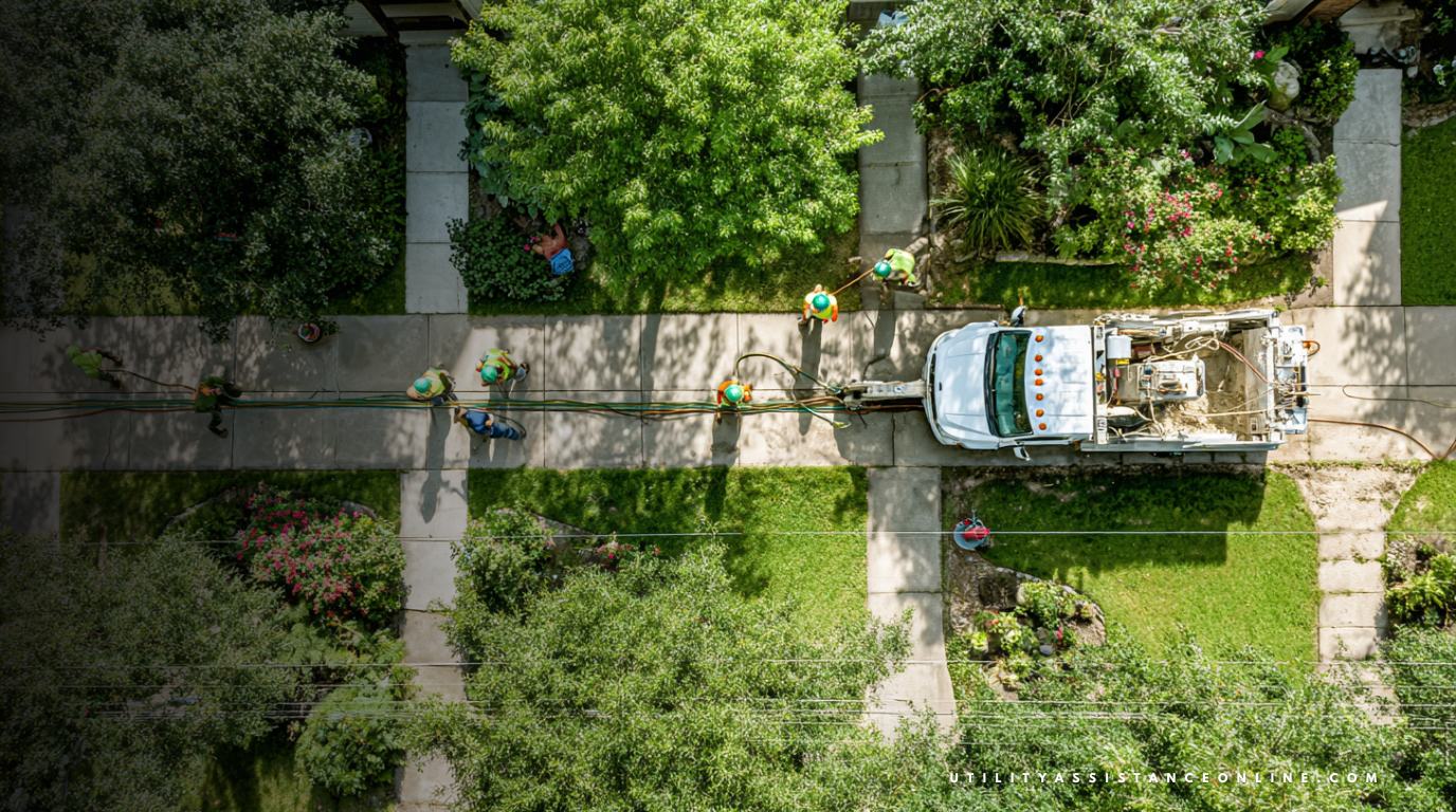 CenterPoint Energy construction crews working near underground power infrastructure