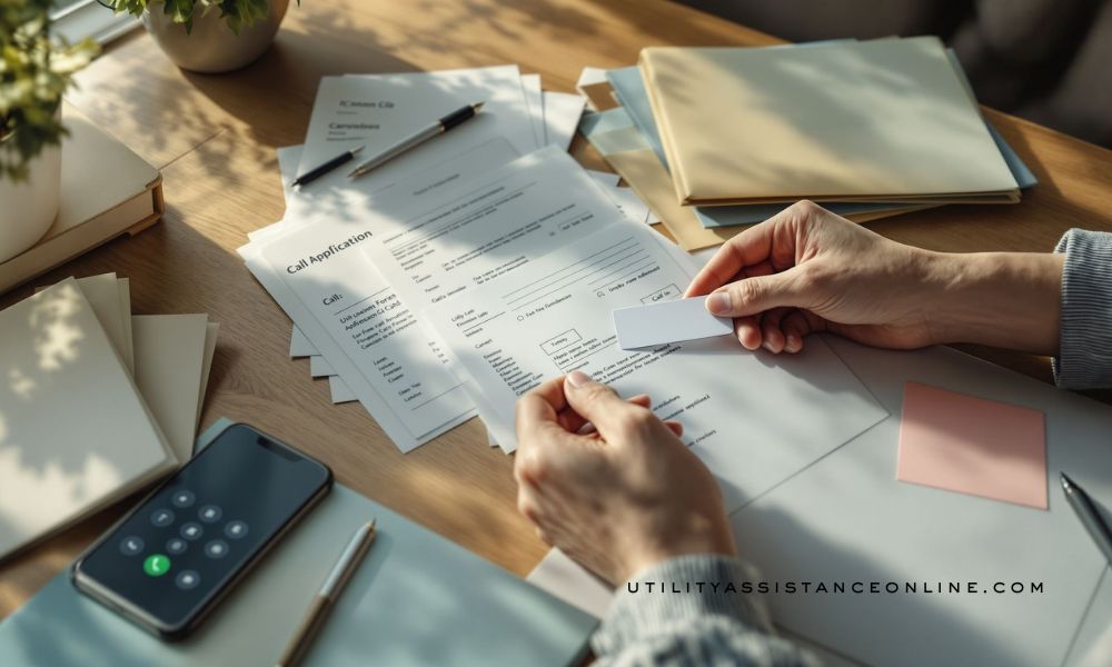 Houston resident preparing documents for church financial assistance intake appointment