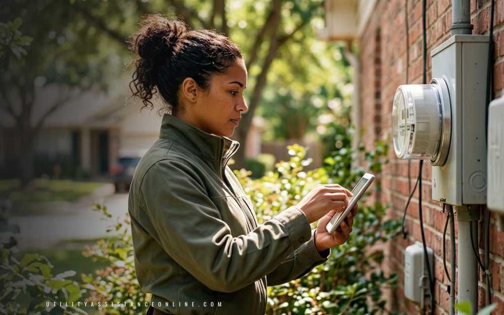 Outdoors checking electric meter